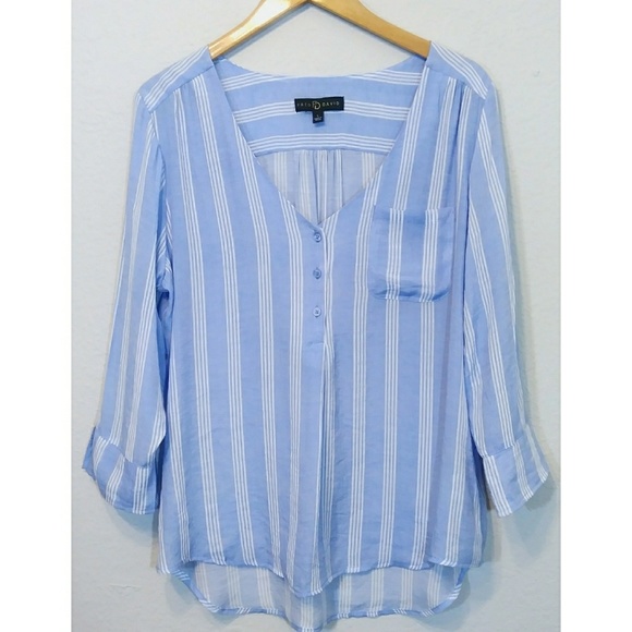 Fred David Tops - Fred David**Periwinkle Blue Tunic Blouse Size L